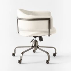 Stretta Ivory Velvet Office Chair -Optimal Furniture Store StrettaIvoryMtlOffcChairSDSSS22