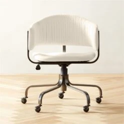Stretta Ivory Velvet Office Chair