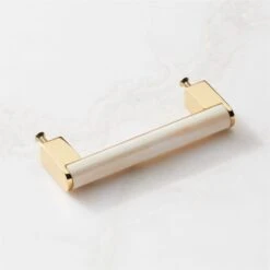 Suri Unlacquered Brass And Ivory Bone Handle 4" -Optimal Furniture Store SuriIvoryBonePldBsHndl4inROS22