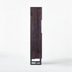 Suspend Black Marble And Dark Wood Bar Cabinet -Optimal Furniture Store SuspendChrcTallBarCbntSDSSS21