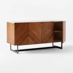 Suspend Marble And Brown Walnut Wood Media Console -Optimal Furniture Store SuspendMediaConsole3QAVSSS22