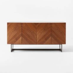 Suspend Marble And Brown Walnut Wood Media Console -Optimal Furniture Store SuspendMediaConsoleSOSSS22