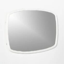 Suva White Rough Cast Wall Mirror 24"x36" -Optimal Furniture Store SuvaWhiteRoughCastMirror3QF20