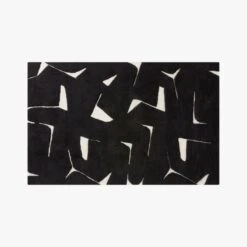Sway Black And White Tufted Area Rug 5'x8'
