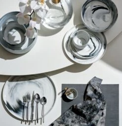 Swirl Black And White Serving Bowl -Optimal Furniture Store SwirlDinnerwareFB21 1x1 10