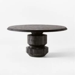 Sylvie Round Black Wood Dining Table -Optimal Furniture Store SylvieBlkWdDnngTableSOSSS22