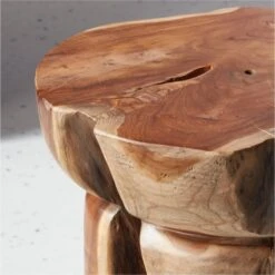 Teak Natural Round Bathroom Stool -Optimal Furniture Store TeakNatBathroomRndStoolAVSHF22