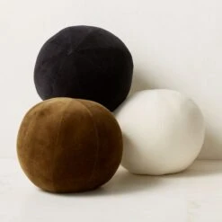 Terre Black Velvet Sphere Throw Pillow -Optimal Furniture Store TerrePillowGroupFHS23