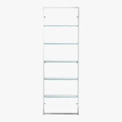 Tesso Chrome Metal Wall Mount Bookshelf -Optimal Furniture Store TessoBookcaseChrmGlsF8