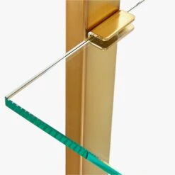 Tesso Brass Metal Wall Mount Bookshelf -Optimal Furniture Store TessoBrushedBrassBookcsAVS20