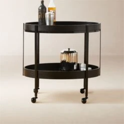 Toast Black Bar Cart -Optimal Furniture Store ToastBarCartAVSHF23