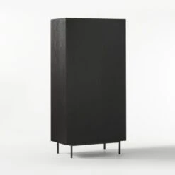 Trace Black Wire Bookcase -Optimal Furniture Store TraceBlkMeshDoorBookcase3QBF20