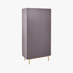 Trace Brass Wire Bookcase -Optimal Furniture Store TraceBrassMshDoorBookcase3QBF19