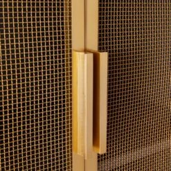 Trace Brass Wire Bookcase -Optimal Furniture Store TraceBrassMshDoorBookcaseAVF19