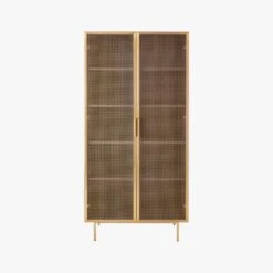 Trace Brass Wire Bookcase -Optimal Furniture Store TraceBrassMshDoorBookcaseSOF19
