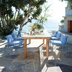 Navene Blue Outdoor Dining Armchair Set Of 4 -Optimal Furniture Store TrettoFauxRattanDiningAP21 1x1