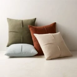 Tuck Green Linen Throw Pillow With Down-Alternative Insert 20'' -Optimal Furniture Store TuckLinenPillowGroupFHF23