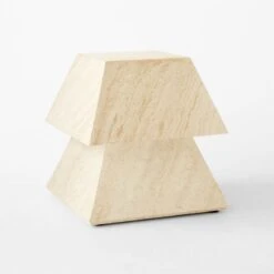 Tukul White Travertine Side Table -Optimal Furniture Store TukulSideTable3QSSF23