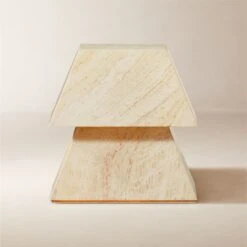 Tukul White Travertine Side Table