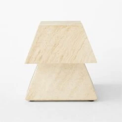 Tukul White Travertine Side Table -Optimal Furniture Store TukulSideTableSOSSF23