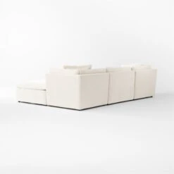 Turn 4-Piece Off-White Performance Velvet Sectional Sofa -Optimal Furniture Store Turn4PcCreamSect3QBSSS23