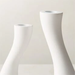 Uri Matte White Cement Taper Candle Holder -Optimal Furniture Store UriTaperHolderAVSHF23