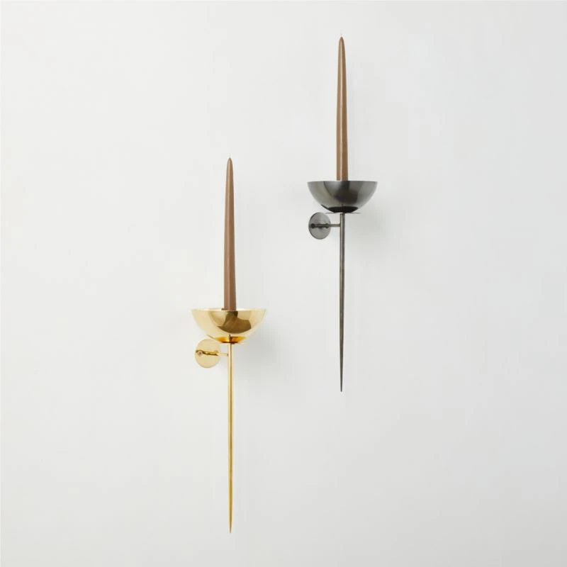 Vela Blackened Brass Wall Sconce Taper Candle Holder 4 Vela Blackened Brass Wall Sconce Taper Candle Holder - Image 4