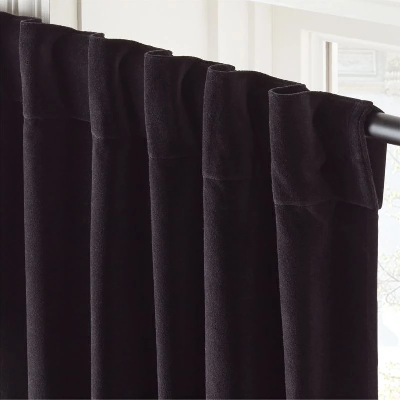 Black Velvet Window Curtain Panel 48''x96'' 3 Black Velvet Window Curtain Panel 48''x96'' - Image 3
