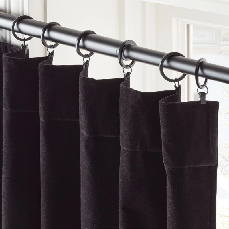 Black Velvet Window Curtain Panel 48''x96'' 2 Black Velvet Window Curtain Panel 48''x96'' - Image 2