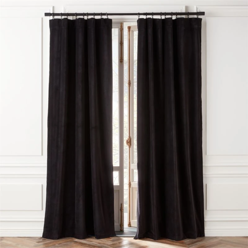 Black Velvet Window Curtain Panel 48''x96'' 1 Black Velvet Window Curtain Panel 48''x96''
