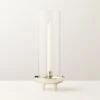 Vetro Polished Stainless Steel And Glass Hurricane Candle Holder