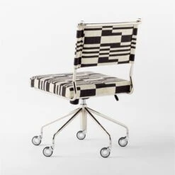 Vicino Black And White Patterned Upholstered Office Chair -Optimal Furniture Store VicinoPatternedChair3QBSSS23