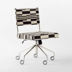 Vicino Black And White Patterned Upholstered Office Chair -Optimal Furniture Store VicinoPatternedChair3QSSS23