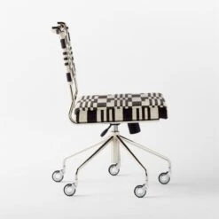 Vicino Black And White Patterned Upholstered Office Chair -Optimal Furniture Store VicinoPatternedChairSDSSS23