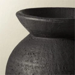 Victoria Black Terracotta Vase -Optimal Furniture Store VictoriaBlackVaseAVSHS21