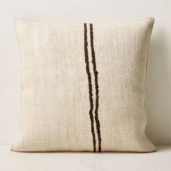 Vintage Striped Hemp Throw Pillow With Down-Alternative Insert 23'' -Optimal Furniture Store VintageHmpStripePllw23x23AV2SHS23
