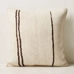 Vintage Striped Hemp Throw Pillow With Down-Alternative Insert 23'' -Optimal Furniture Store VintageHmpStripePllw23x23AV3SHS23