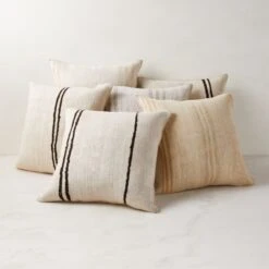 Vintage Striped Hemp Throw Pillow With Down-Alternative Insert 23'' -Optimal Furniture Store VintageHmpStripePllw23x23AV5SHS23