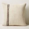Vintage Striped Hemp Throw Pillow With Down-Alternative Insert 23''