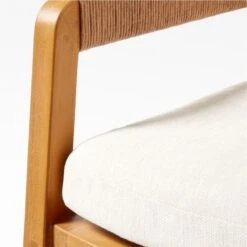 Roc Teak And Rattan Outdoor Dining Armchair With Ivory Sunbrella® Cushion -Optimal Furniture Store VitetDiningArmchairAV2SSS23