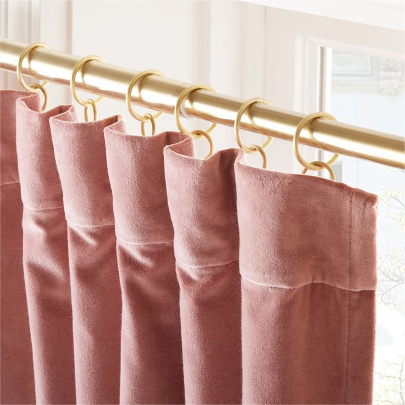 Orchid Mauve Organic Cotton Velvet Window Curtain Panel 48"x84'' 2 Orchid Mauve Organic Cotton Velvet Window Curtain Panel 48"x84'' - Image 2