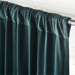 Dark Green Organic Cotton Velvet Window Curtain Panel 48"x84'' -Optimal Furniture Store VlvtDkGnOrgCtnCrtn96PnlAV2SHF23