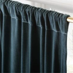Dark Teal Organic Cotton Velvet Window Curtain Panel 48"x84'' -Optimal Furniture Store VlvtMgcFtOrgCtnCrtn96PnlAV2SHF23