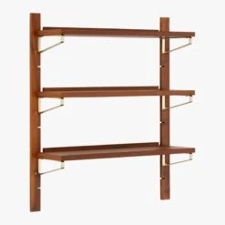 Walnut Modular Single Shelf 39.5" -Optimal Furniture Store WalnutMod39p5SingleShelf3QF18