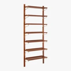 Walnut Modular Single Shelf 88" -Optimal Furniture Store WalnutMod88SingleShelf3QF18