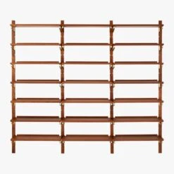 Walnut Modular Triple Shelf 88" -Optimal Furniture Store WalnutMod88TripleShelfF18