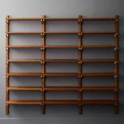 Walnut Modular Triple Shelf 88" -Optimal Furniture Store WalnutMod88TripleShelfROF18