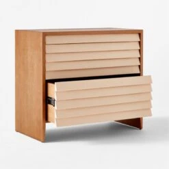 Wane Wood 2-Drawer File Cabinet With Vegan Leather Drawers -Optimal Furniture Store WaneWideFileCabinet3QAVSSS22