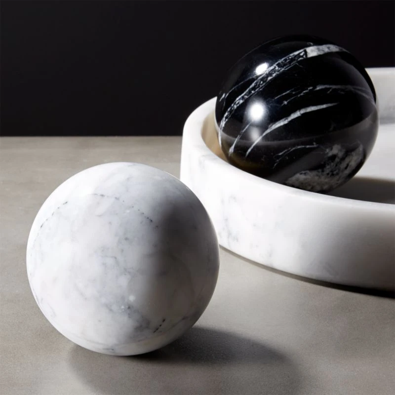White Marble Sphere Object 2 White Marble Sphere Object - Image 2