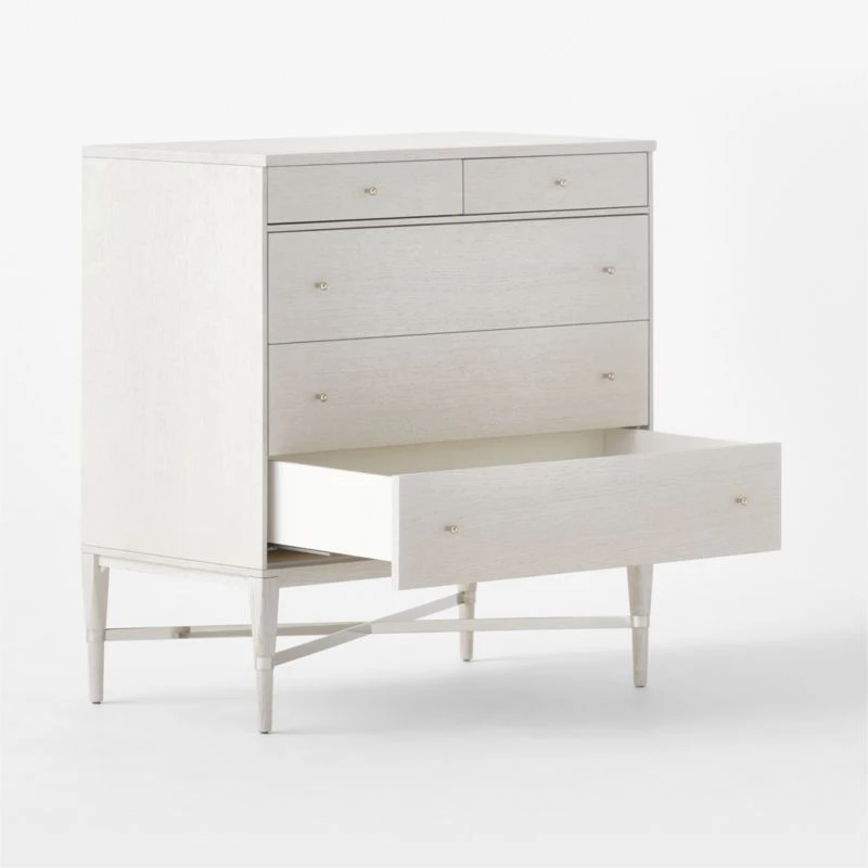 Connoisseur 5-Drawer Whitewashed Oak Wood Dresser Model 1003 5 Connoisseur 5-Drawer Whitewashed Oak Wood Dresser Model 1003 - Image 5